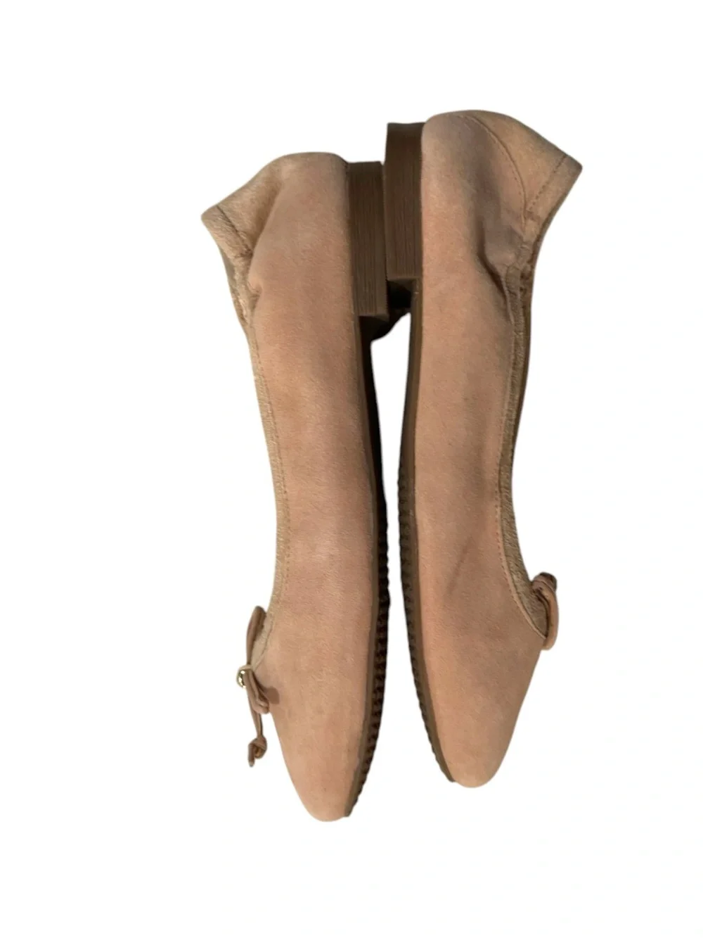 Cole Haan Blush Pink Suede Bow Ballet Flats
